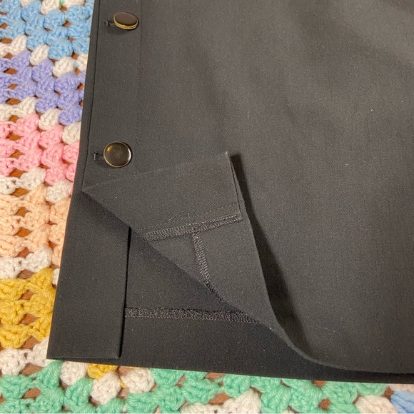 LOFT Black Wide Leg Trouser Cropped Pants Culottes Sz 10 Sailor Palazzo Capri - Picture 8 of 12